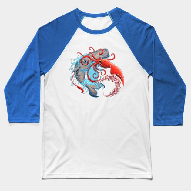 Colossal Squid Baseball T-Shirt by NocturnalSea